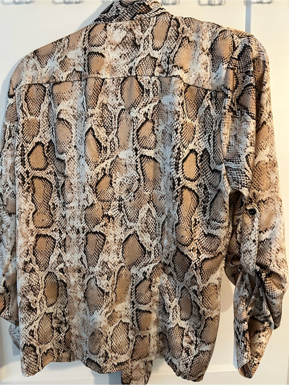 Kut from the Kloth Beige Snake-Print Tie-Front Blouse - Picture 3 of 4
